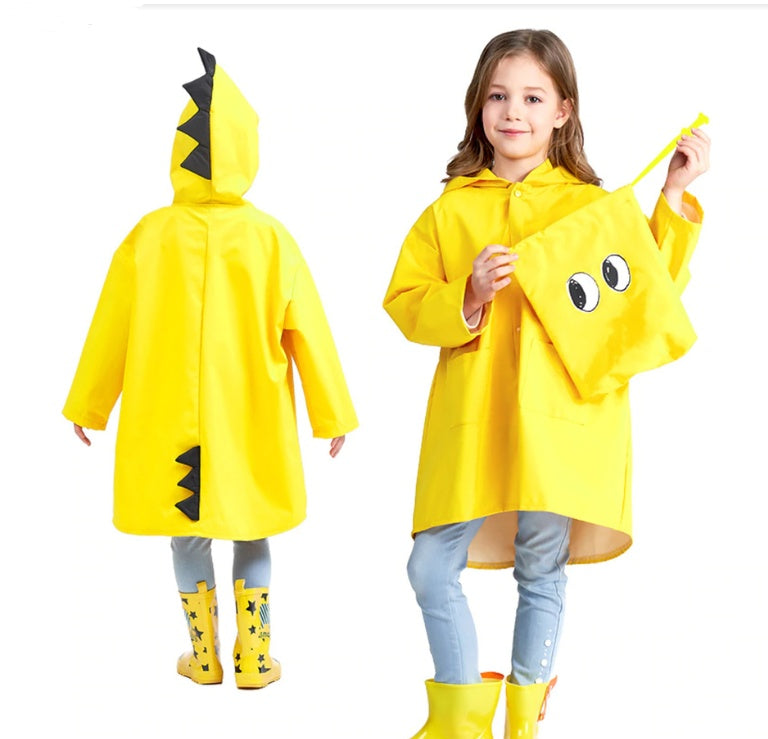 Kids Dinosaur Raincoat Waterproof Regular Fit Jacket