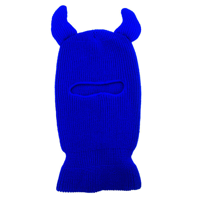 Halloween Wool Hat Horn Single Hole Headgear