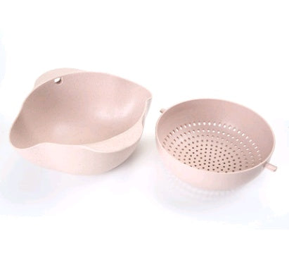 Kitchen Laundry Organizer Thickening Home Kitchen Plastic Rice Fruit Washing Basket