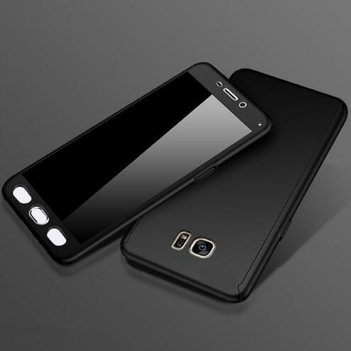360° Full Protective Case Cover with Tempered Glass for Galaxy J Series (J2, J3, J5, J7, Prime & Pro Models)