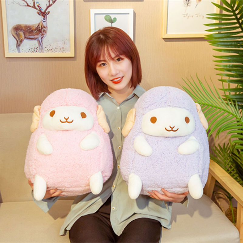 Sitting Cute Sheep Plush Toy Adorable Short Plush For Kids