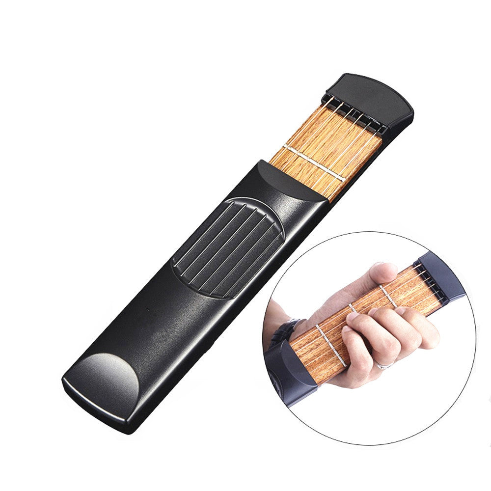 Pocket Guitar Portable for Acoustic Guitar Practice Tool Gadget Chord Trainer 6 String 4 Fret Model for Beginner Finger training