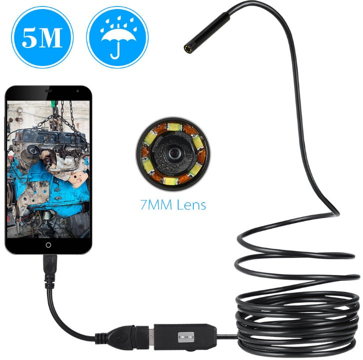0.3MP 7mm Lens USB Endoscope Camera – Flexible, Waterproof Inspection Tool