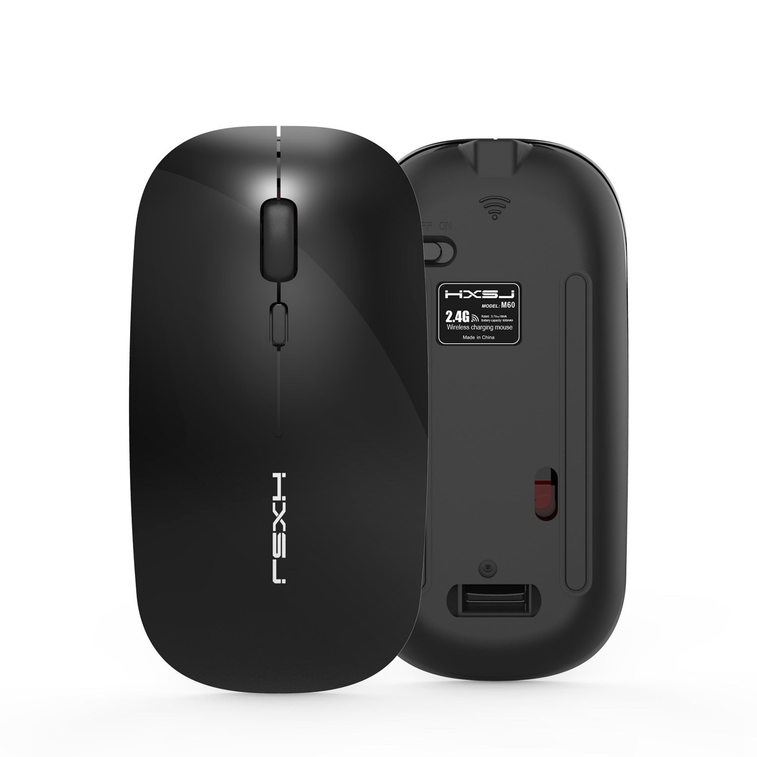 M60 Rechargeable Wireless Mouse – Silent Click, 2.4G USB Receiver, Adjustable DPI