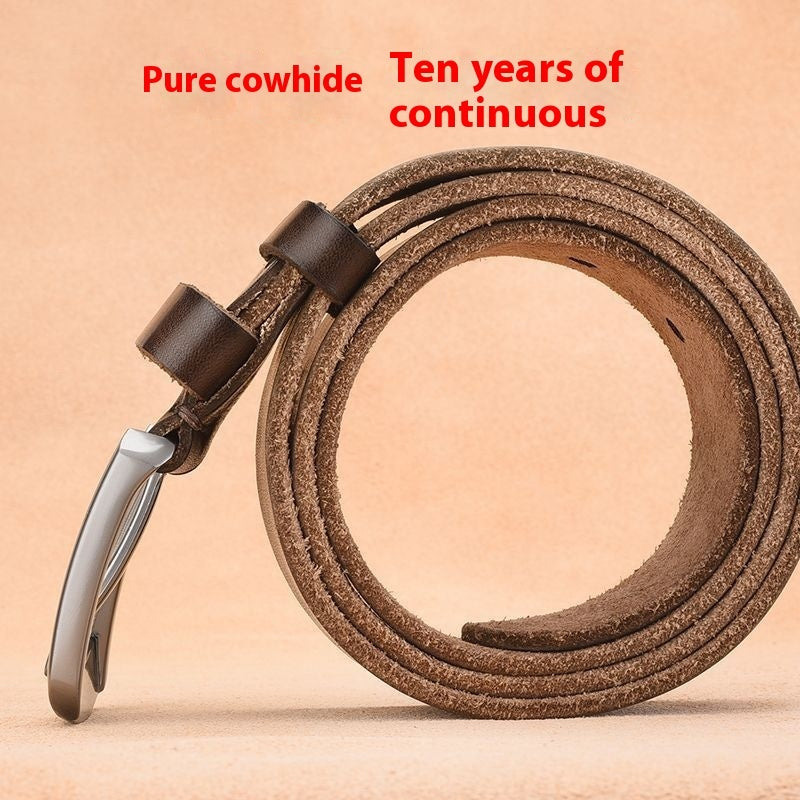 Men’s Leather Belt with Pin Buckle – Classic Durable Design