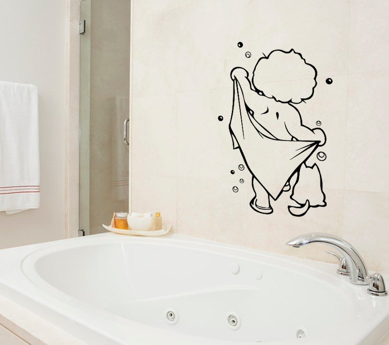 Baby Shower Wall Sticker – Carved Bathroom Decorative Sticker for Kids’ Bathroom and Nursery
