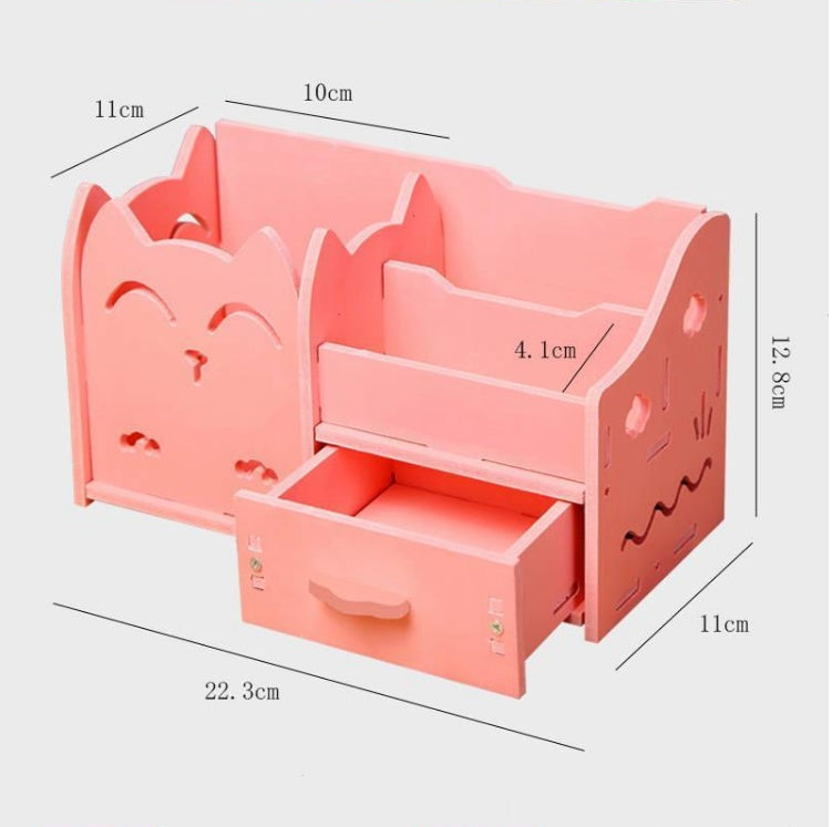 Multi-Function Cartoon Pen Holder – Creative Small Desktop Storage Box
