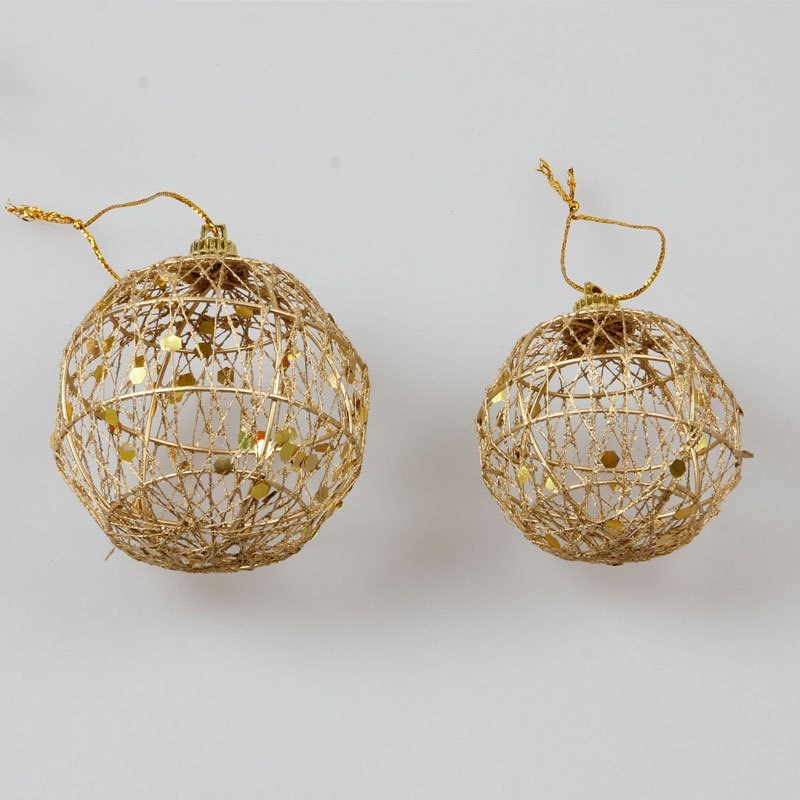 Gold Dusted Scaly Christmas Ball Ornament