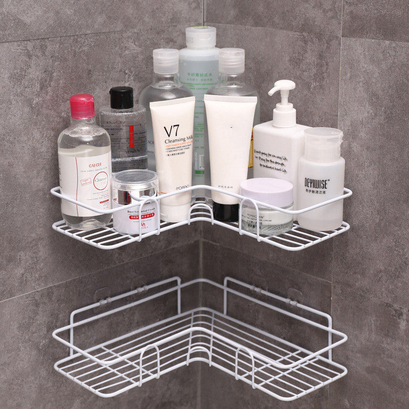 Wrought Iron Corner Bathroom Shelf – Shower & Kitchen Storage Rack Holder