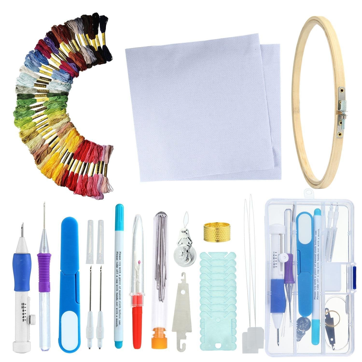DIY Embroidery Set with 50 Threads – Sewing Kit for Craft Projects
