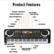 Colorful Plastic Children's Electronic Organ with Microphone