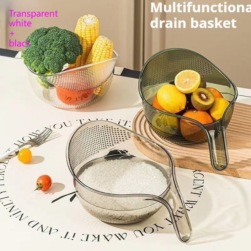 Multifunctional Drain Basket Blue Kitchen Vegetable & Fruit Basin