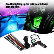 Auto LED RGB Interior Atmosphere Strip Light, Decorative Foot Lamp with USB, Wireless Remote, Music Control, and Multiple Modes