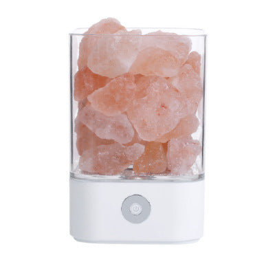 USB Crystal Himalayan Salt LED Lamp – Air Purifying Negative Ion Night Light with Color Changing