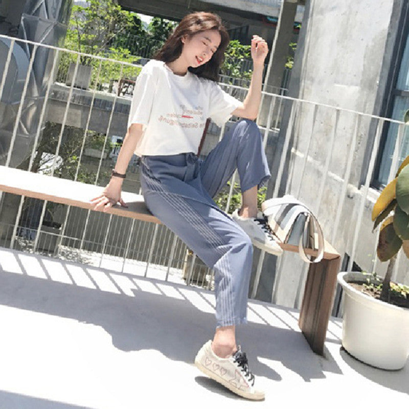 Two-piece Suit of Thin French Niche Pants