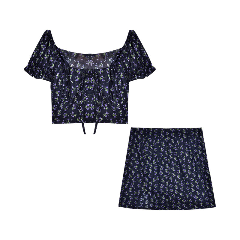 Two-piece puff sleeve shirt
