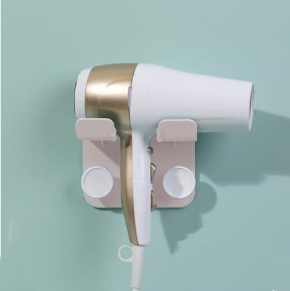 Punch-Free Bathroom Hair Dryer Rack – Hook & Wall-Mount Bracket