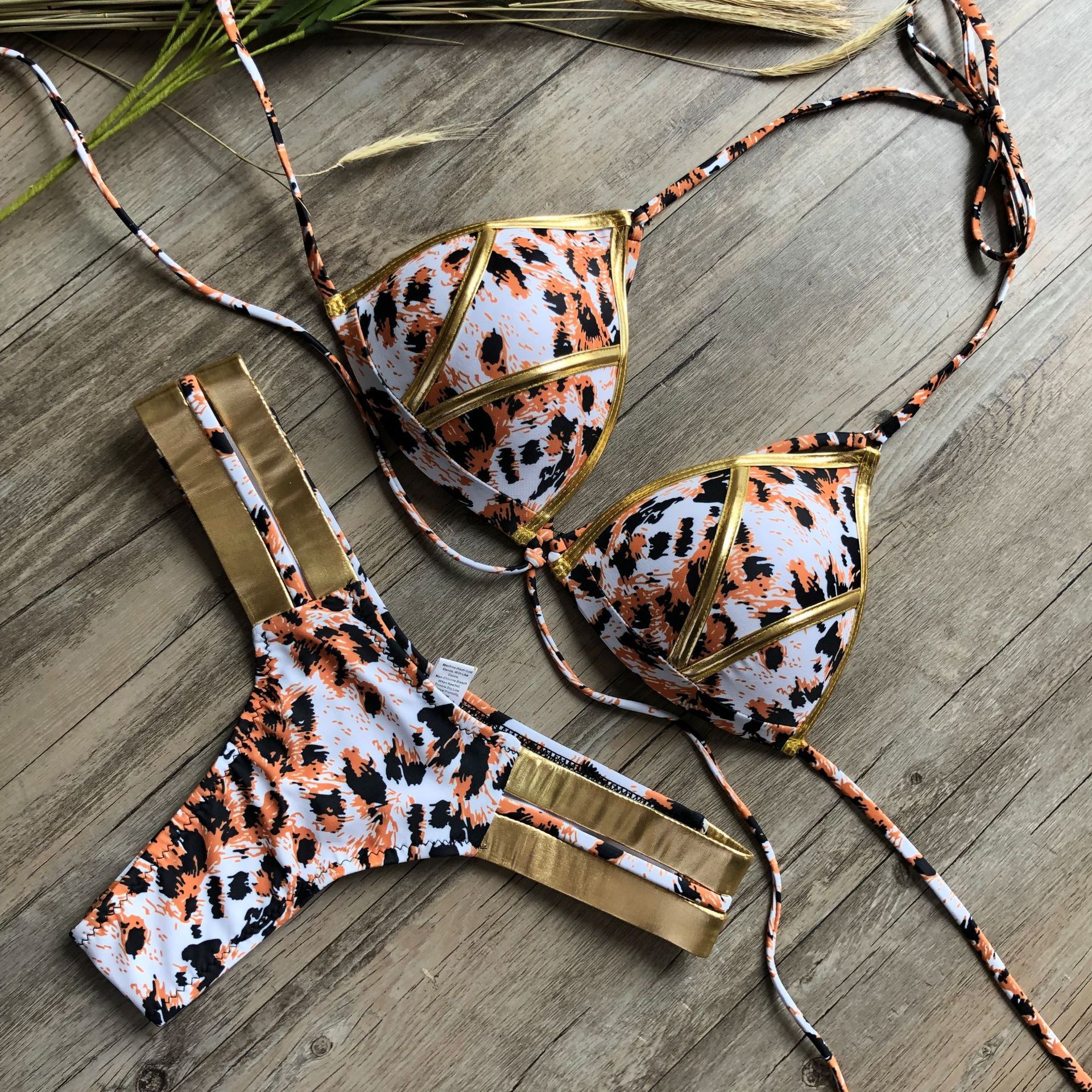 Women’s Shimmer Bikini Set – Bronzing Fabric