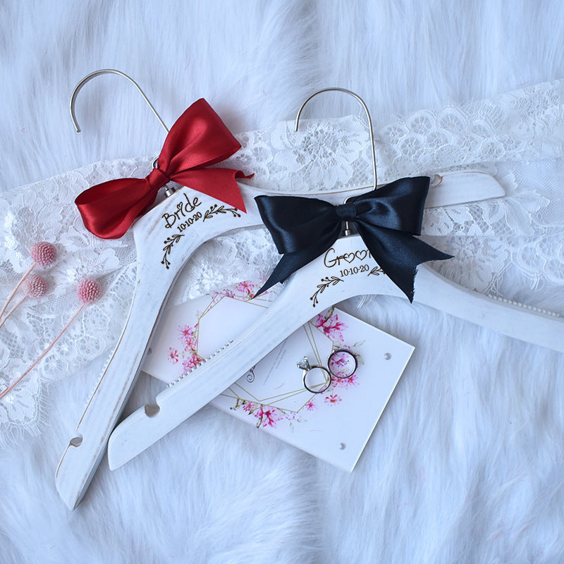 Wedding Hanger High-grade Solid Wood Hanger Bow