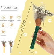 Natural Feathered Silvervine Catnip Chew Sticks for Cats