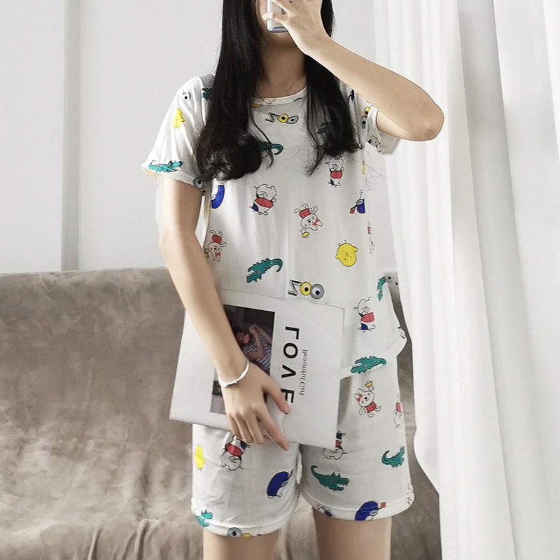 Women's Two-Piece Pajama Set – Short Sleeve Top and Shorts Homewear