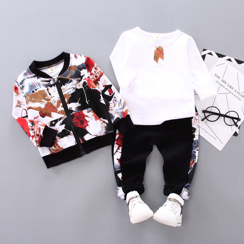 Boys Korean Style Three Piece Suit Regular Fit Soft Fabric