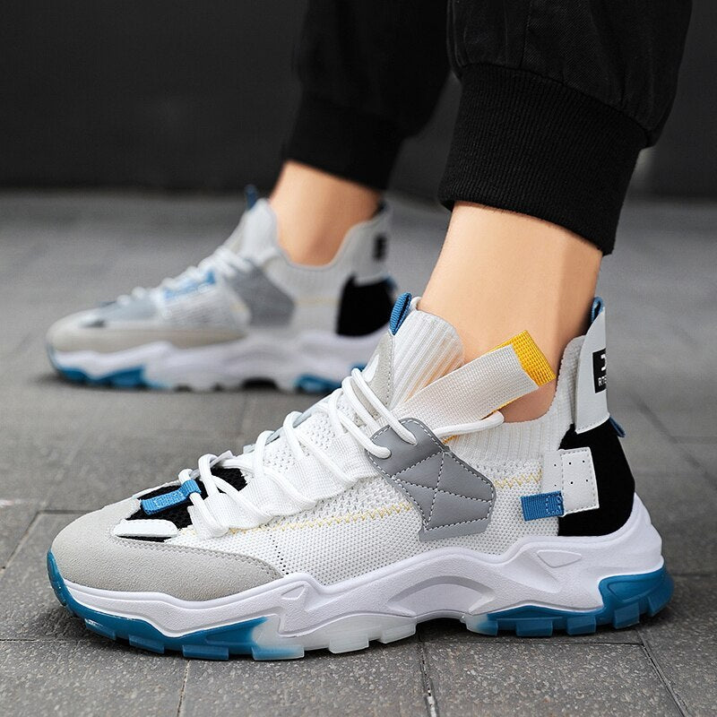 Mesh Sports and Leisure Color Matching Platform Flying Shoes