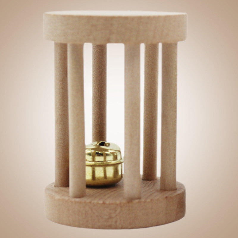 Wooden Grind-Billed Baby Bird Bell Rattle Toy for Stress Relief