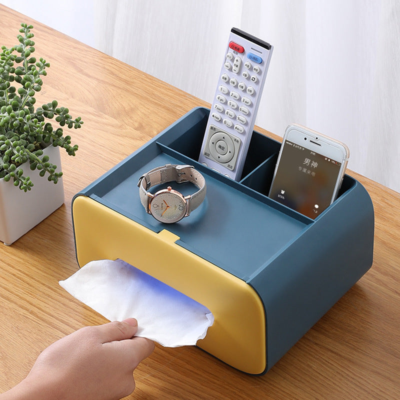 Remote Control & Desk Organizer Box with Paper Drawer