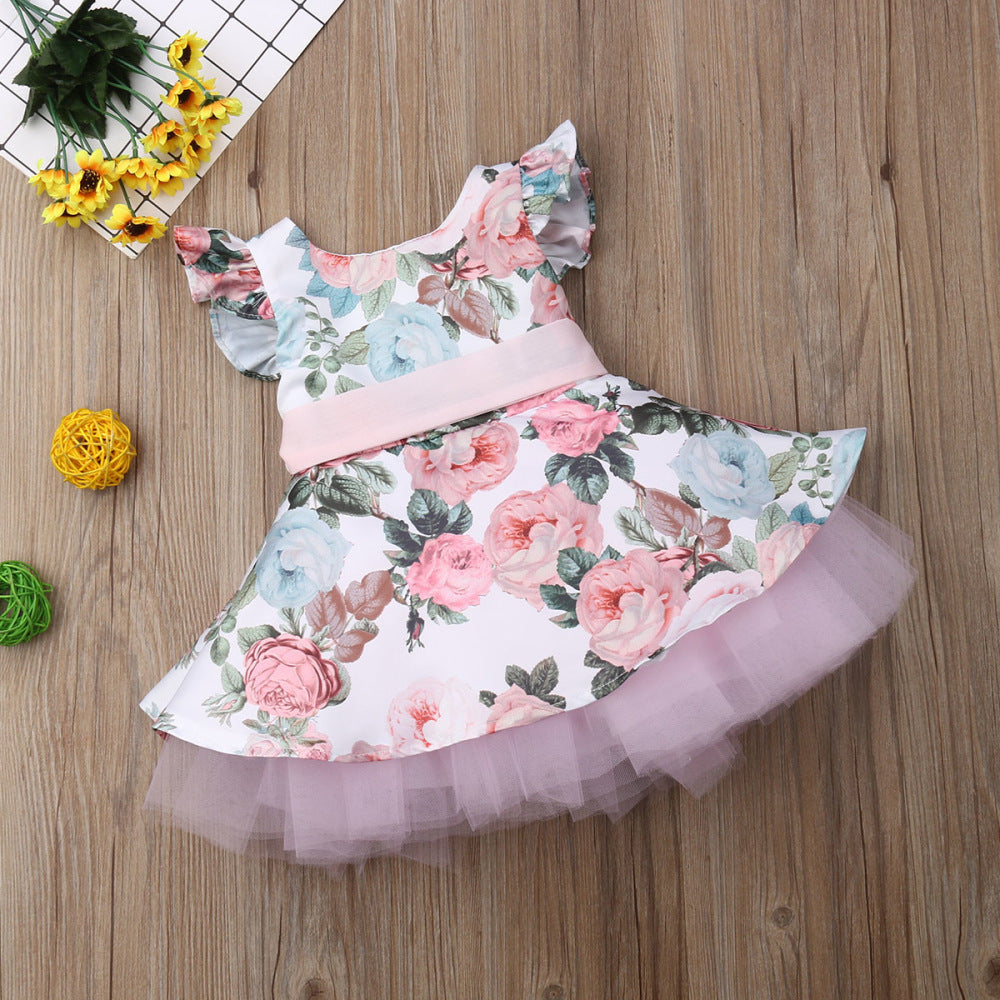 Floral Newborn Outing Dress – Baby Girl Party Dress Outfit