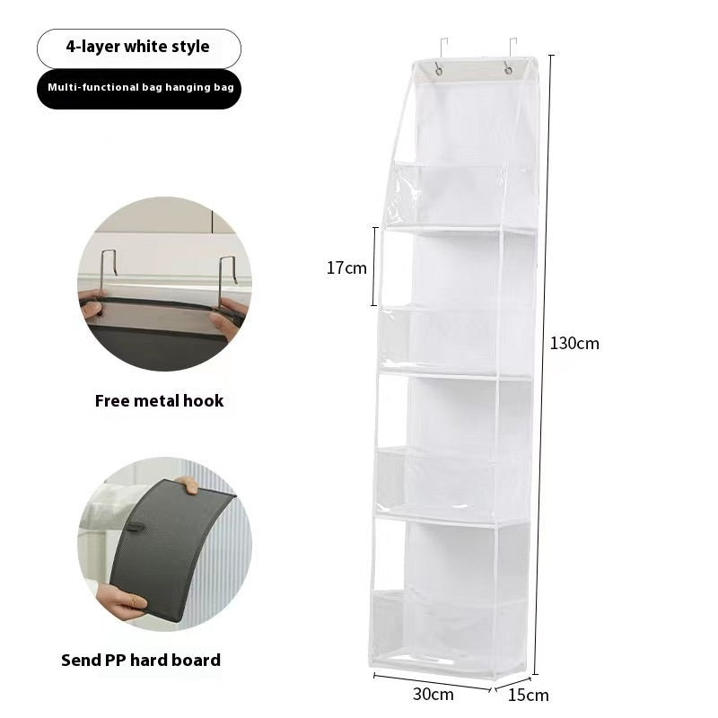 Home Door Rear Transparent Visual Multifunctional Hanging Storage Bag