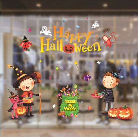 Halloween Color Static Stickers – Removable Window Clings for Party and Home Decorations