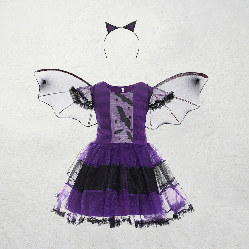 Children’s Halloween Witch Costume Dress with Hat