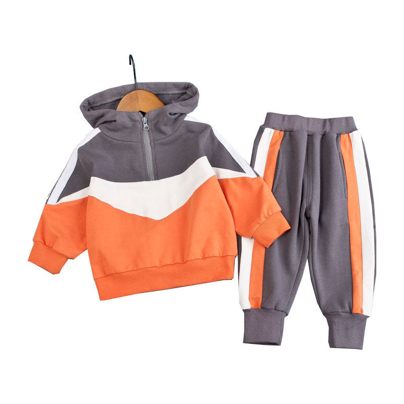 Unisex Kids Cartoon Cotton Leisure Two Piece Set Regular
