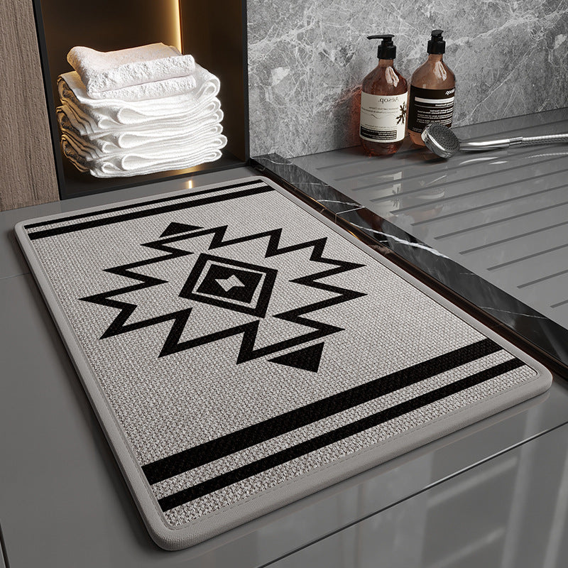 Home Fashion Linen Non-Slip Bathroom Mats