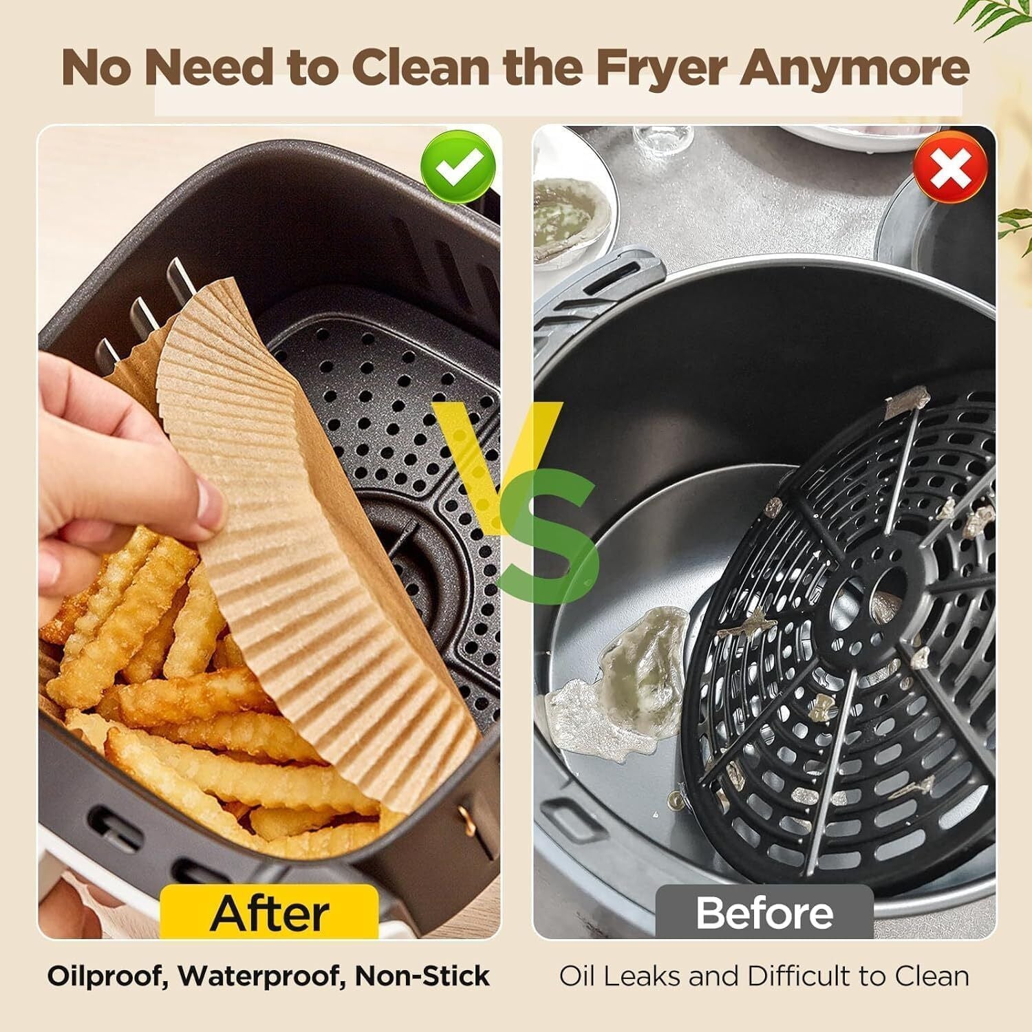 Round Disposable Non-Stick Air Fryer Steamer Paper Liner Parchment Baking