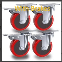4x 100mm 700KG Heavy Duty Large Rubber Swivel Castor Wheels For Furniture - UK