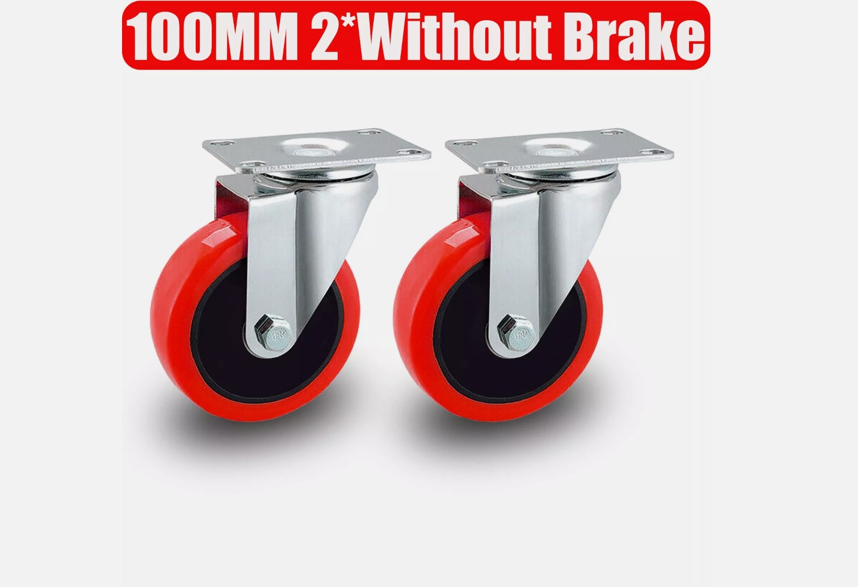 4x 100mm 700KG Heavy Duty Large Rubber Swivel Castor Wheels For Furniture - UK