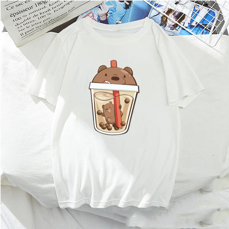Women's Loose Milk Silk T Shirt Relaxed Fit