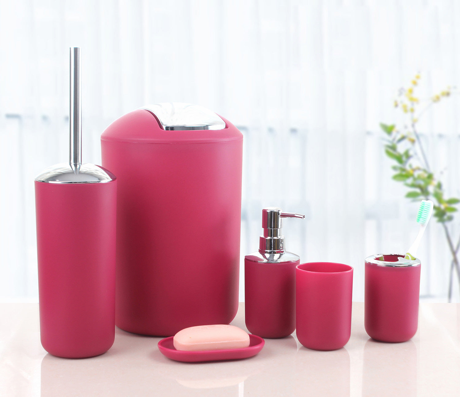 6-Piece Bathroom Accessory Set – Complete Bath Essentials Kit