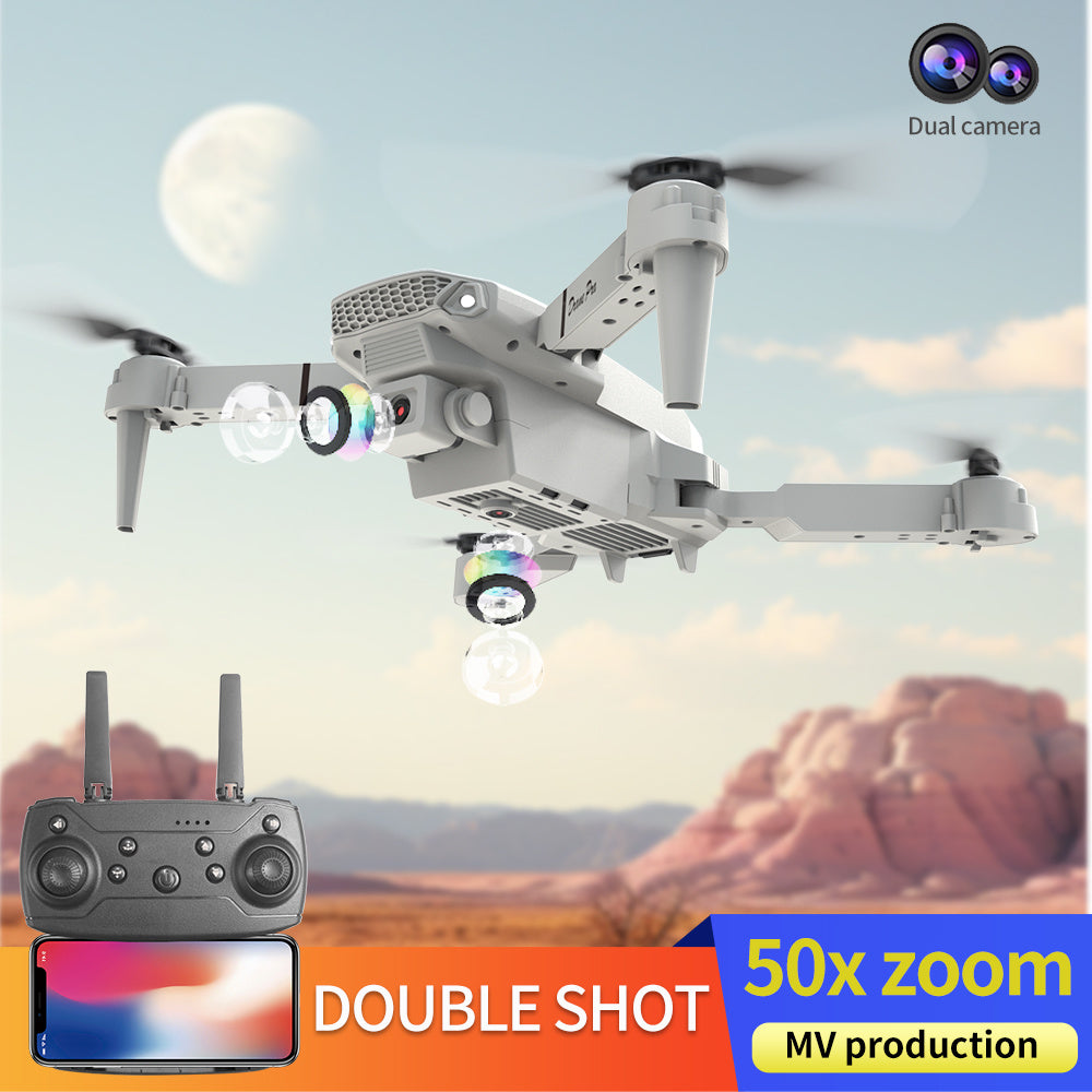 E88 Dual Camera Drone – WiFi FPV Foldable RC Quadcopter with Altitude Hold, Remote Control Toy for Beginners & Outdoor Fun