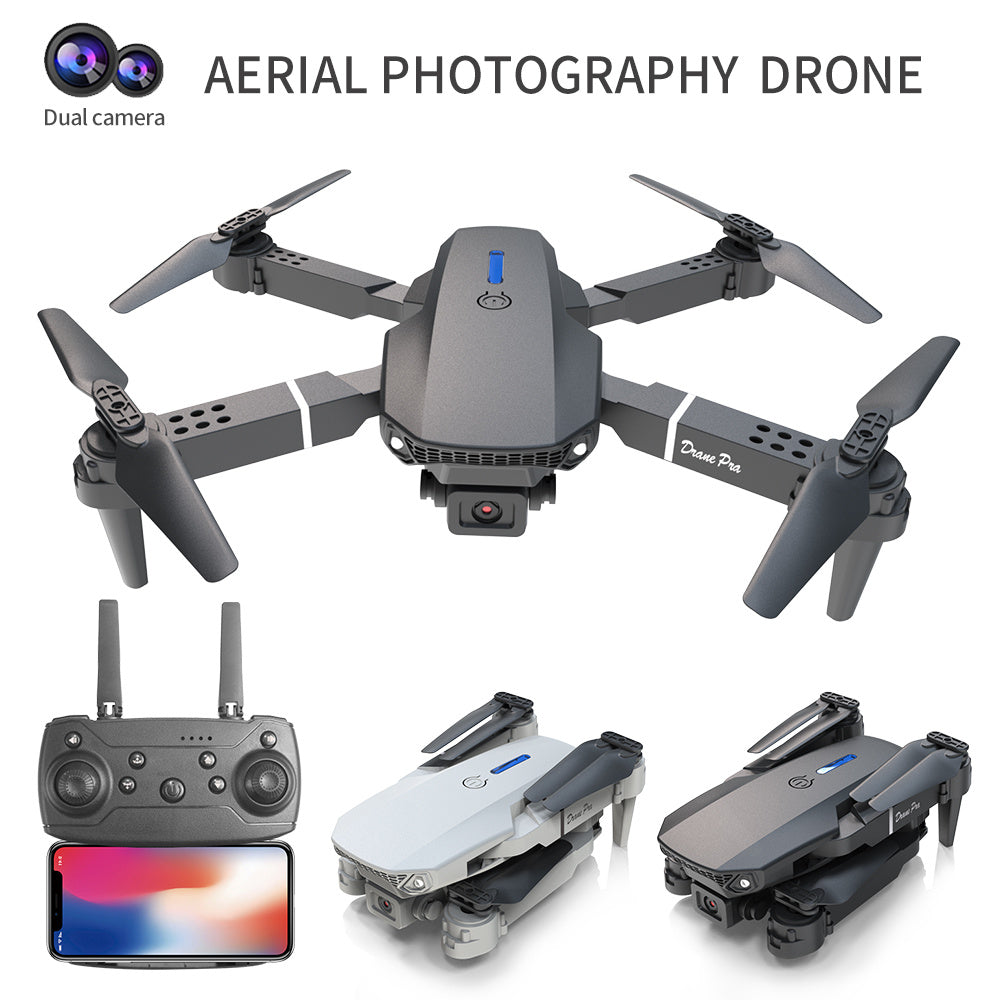 E88 Dual Camera Drone – WiFi FPV Foldable RC Quadcopter with Altitude Hold, Remote Control Toy for Beginners & Outdoor Fun