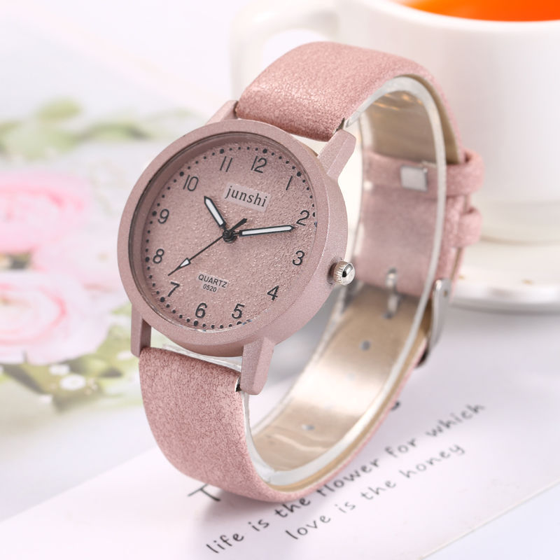 Casual Round Dial Couple’s Quartz Watches with PU Strap