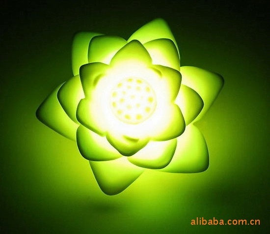 Color Changing Lotus Flower LED Night Light Decorative Candle Lamp