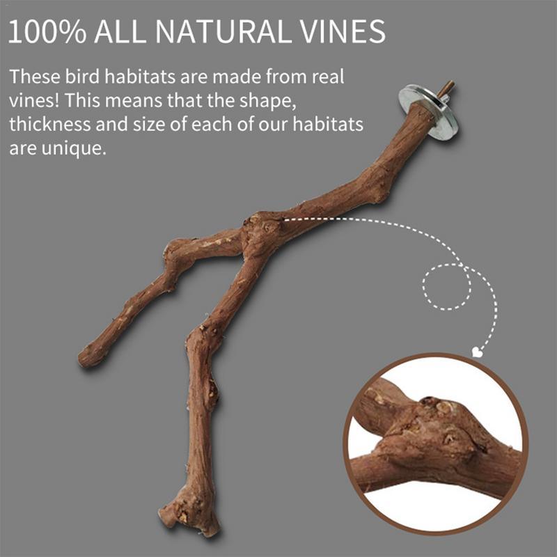 Natural Grape Wood Bird Perch Stick – Claw Grinding and Standing Branch