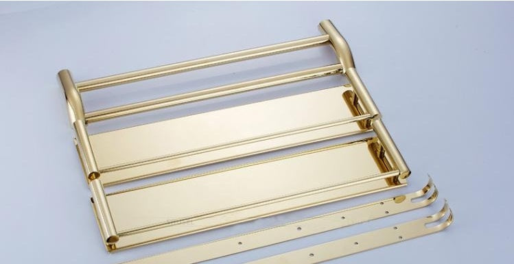 Stainless Steel Double Bathroom Towel Rack – Wall-Mounted Towel Holder