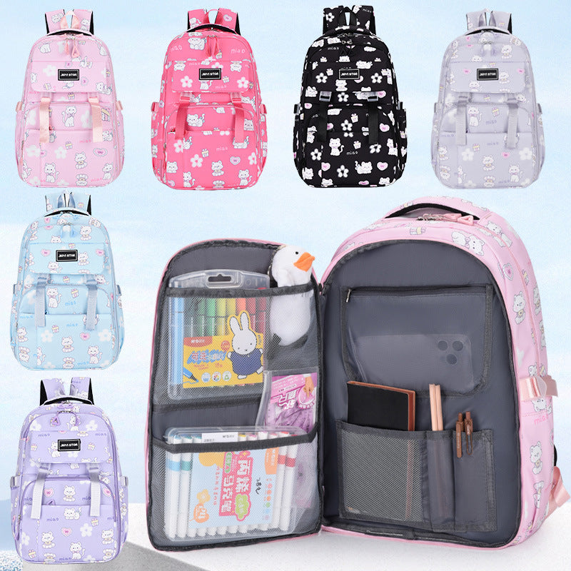 Nylon Cartoon Rabbit Pattern Backpack Large Capacity Unisex
