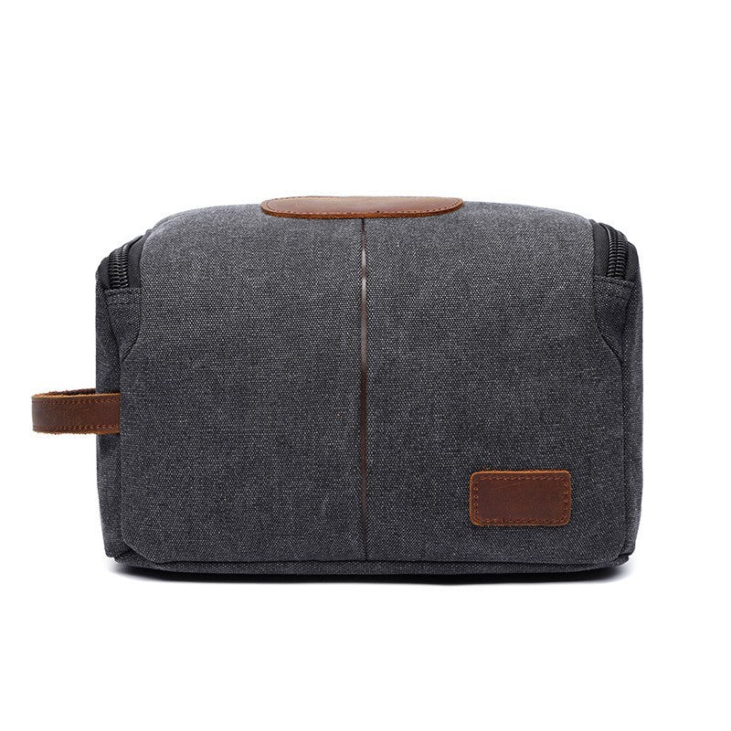 Medium Canvas Bag with Crazy Horse Leather – Durable, Wear-Resistant