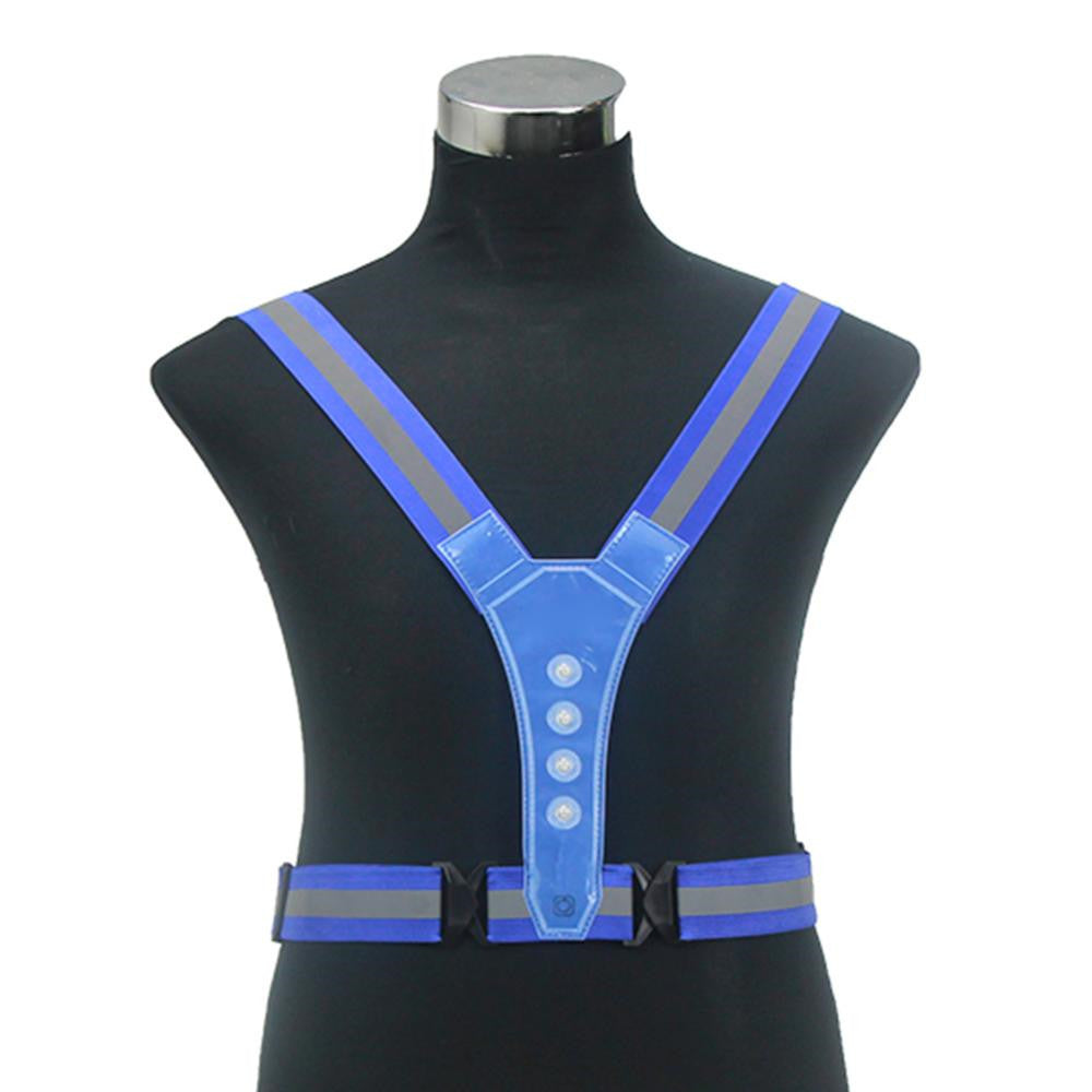 Elastic and elastic V-shaped 4LED light-emitting reflective vest