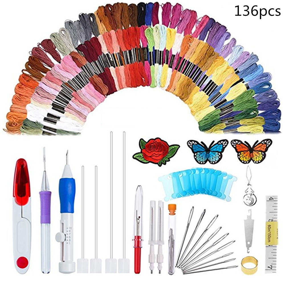 DIY Embroidery Set with 50 Threads – Sewing Kit for Craft Projects